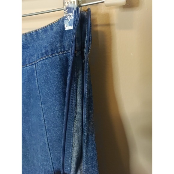 S. Deer Women Blue A Line Side Zip Casual Denim Skirt Size L - Picture 4 of 8